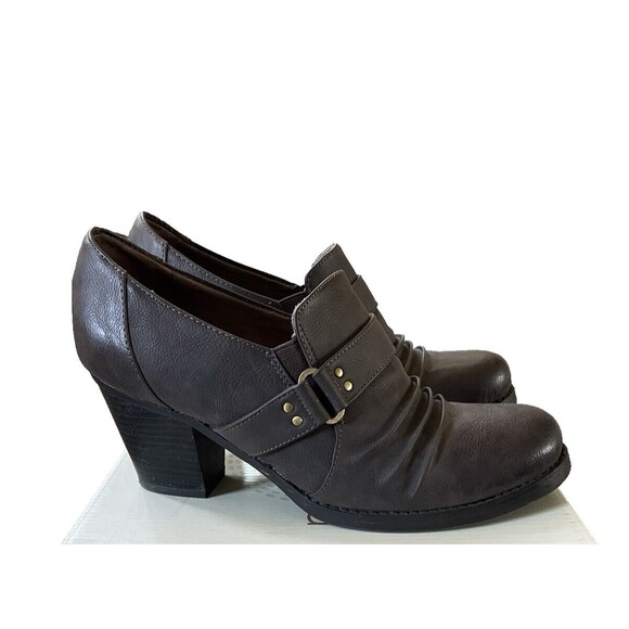 Natural Soul Loafer Pumps Womens 10M Black Slip On Block Heel Casual Leather - Picture 1 of 4